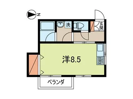 パークハイツ桜(ワンルーム/2階)の間取り写真
