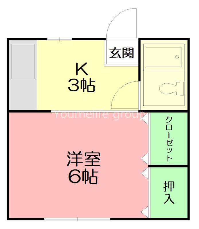 ハイツヴェルヴュー(1K/2階)の間取り写真