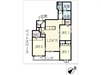 ENSOLEILLE MOTOYAMA(3LDK/2階)の間取り写真