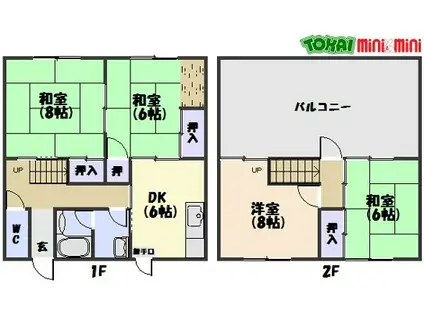 コーポ森(4DK/1階)の間取り写真