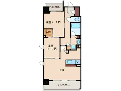 シティカレント新大阪(2LDK/2階)の間取り写真