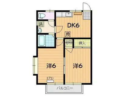 メゾンドA(2DK/2階)の間取り写真