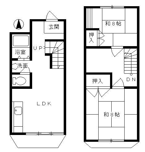 メゾーネマヤ(2LDK/4階)の間取り写真