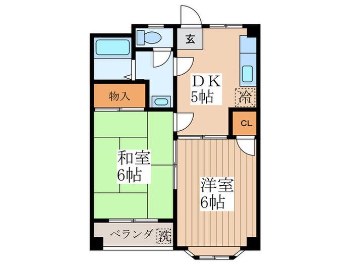 メゾンドール(2DK/5階)の間取り写真