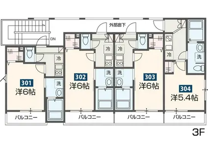 MELDIA武里II(1K/3階)の間取り写真