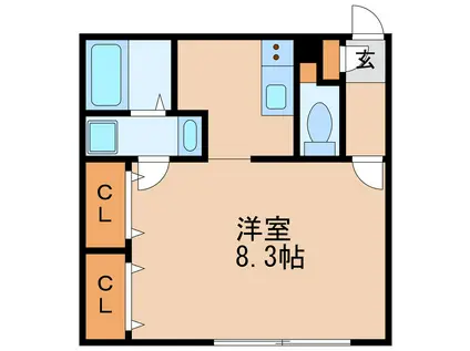 BRANCHE葵(ワンルーム/4階)の間取り写真