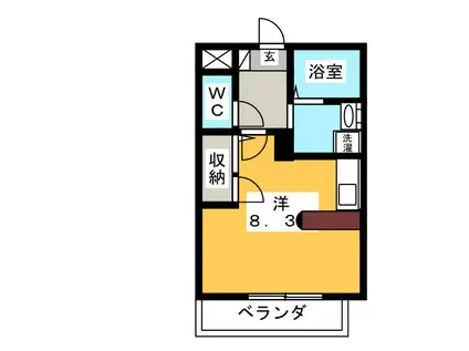 サンヒルズII(ワンルーム/3階)の間取り写真