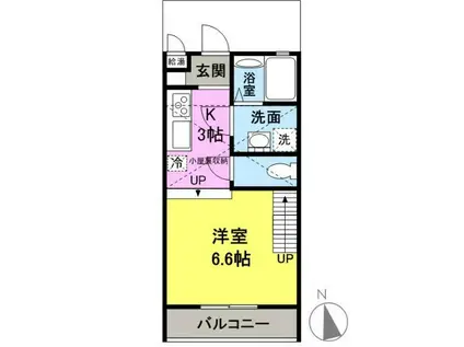 フォレスターナ(1SK/2階)の間取り写真