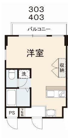 コリドールシュッド(ワンルーム/4階)の間取り写真