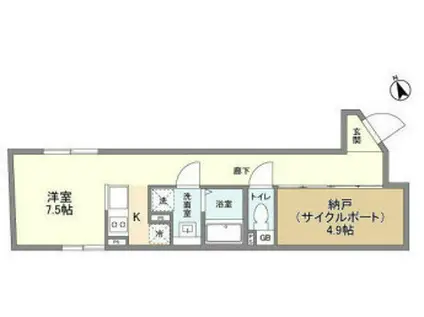 スフィア代々木上原ヒルトップ(ワンルーム/3階)の間取り写真