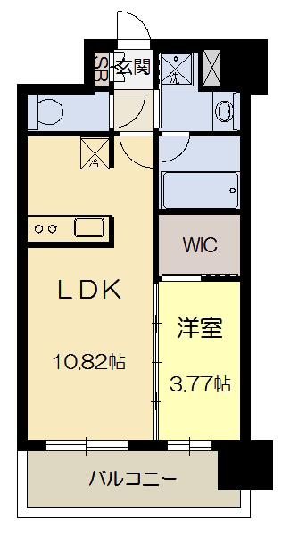ドン・パレス江坂(1LDK/10階)の間取り写真