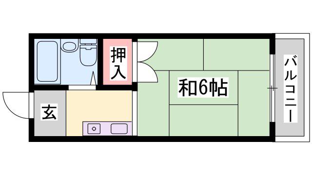 日の出コーポ(ワンルーム/2階)の間取り写真