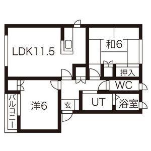 メゾンリリーフ長岡A棟(2LDK/2階)の間取り写真