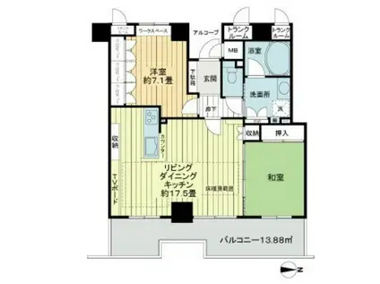 岐阜シティ・タワー43 SKYARCS(2LDK/30階)の間取り写真