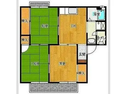 台新パレス(3DK/1階)の間取り写真