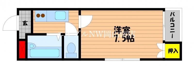 アークヒルズ大元(1K/3階)の間取り写真