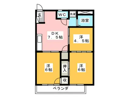 和希チヨダ(3DK/1階)の間取り写真