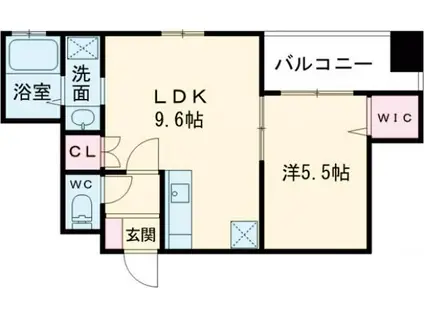 MUU.黒崎(1LDK/9階)の間取り写真