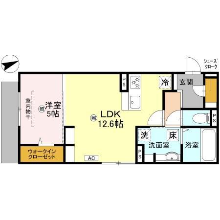D-RESIDENCE上甲子園(1LDK/1階)の間取り写真