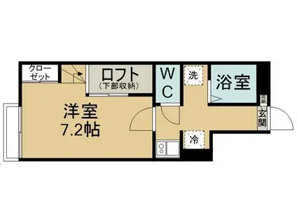 フォレストI(1K/1階)の間取り写真