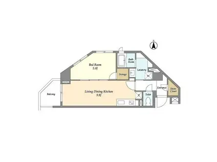 ウェルロード中野新橋(1LDK/3階)の間取り写真