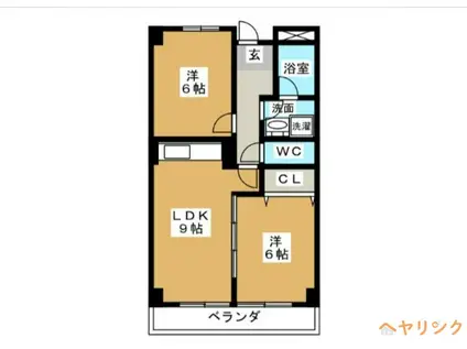 日進エクセルハイツ(2LDK/9階)の間取り写真