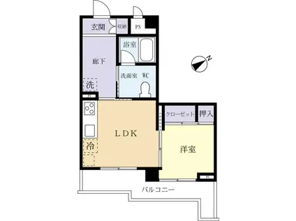 コーキビル(1LDK/5階)の間取り写真