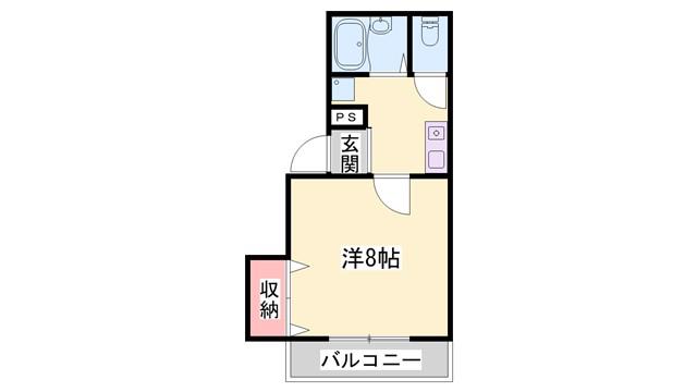 グランジュール深澤(1K/2階)の間取り写真