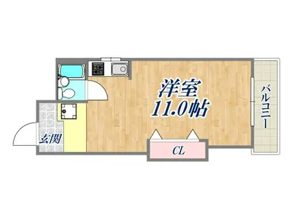 ハイエスト武庫之荘(ワンルーム/5階)の間取り写真