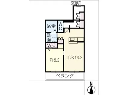メゾン天白公園東 E棟(1LDK/4階)の間取り写真