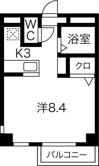 TWIN BUILD(ワンルーム/4階)の間取り写真