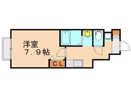 シャトレーヌII(1K/1階)の間取り写真