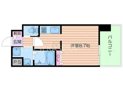 マンションはりげん(ワンルーム/8階)の間取り写真
