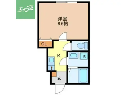 RESIDENCE時津イースト(1K/1階)の間取り写真