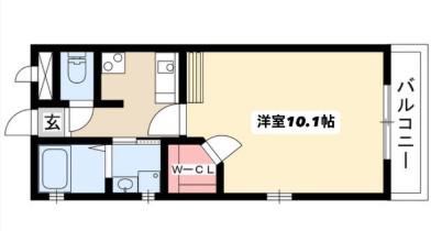 KII-OKASAN B.参番館(1K/3階)の間取り写真