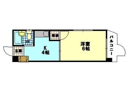 アルカサール大芝(1K/2階)の間取り写真