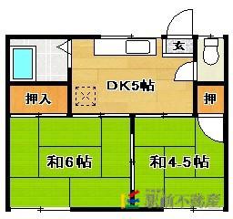 コーポ西村(2DK/2階)の間取り写真