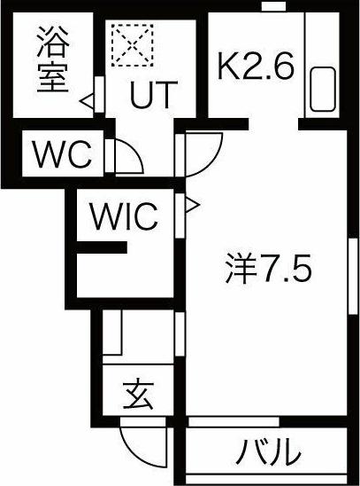 クレスト桜町(1K/1階)の間取り写真