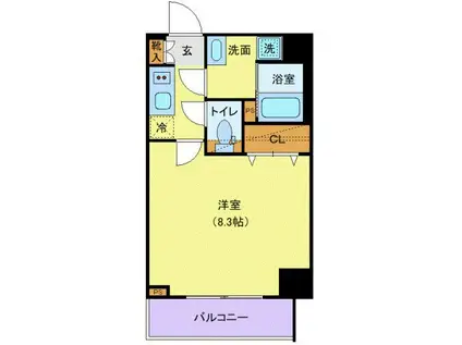 メイクスデザイン住吉(1K/5階)の間取り写真