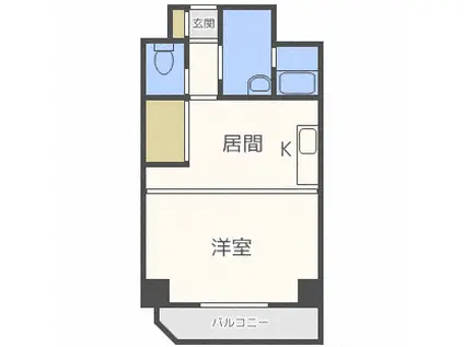 AMMS18(1DK/8階)の間取り写真