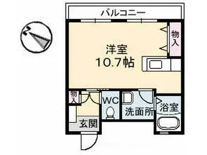 C.C.COURT五日市駅前(ワンルーム/3階)の間取り写真