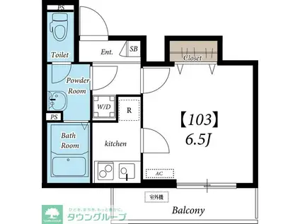 リブリ・OGW I(1K/1階)の間取り写真