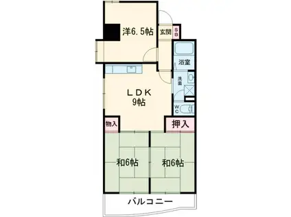 シュロス鵜の森(3LDK/2階)の間取り写真
