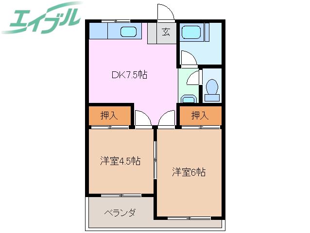 パークテラス城北(2DK/5階)の間取り写真