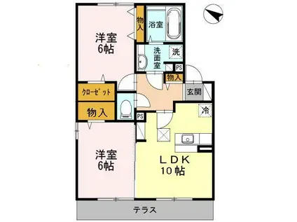 エコール・ド・セイワ(2LDK/1階)の間取り写真