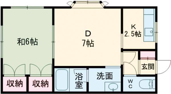 フォーレストやまと(1DK/2階)の間取り写真