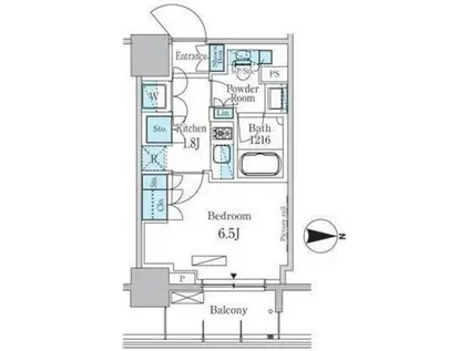 パークアクシス蔵前(1K/3階)の間取り写真