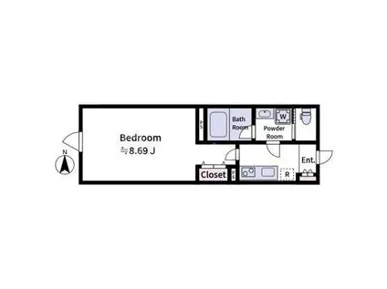 ALATO OYAMA(1K/1階)の間取り写真