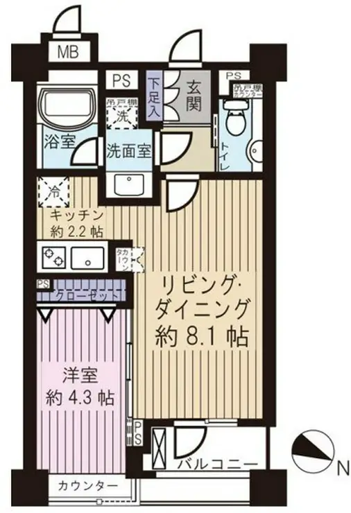 ダイナシティ三宿 4階階 間取り