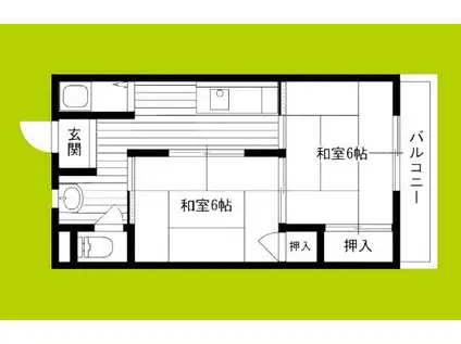 あさひマンション(2K/3階)の間取り写真